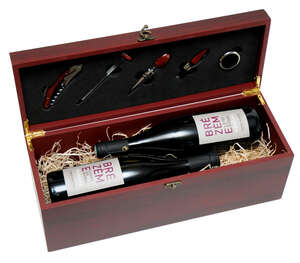 Produktbild Holzkiste Weinkenner 2-Flaschen inkl. Weinbesteck