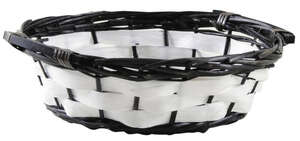 Produktbild Flechtkorb Spaltweide schwarz-weiss m. Henkeln