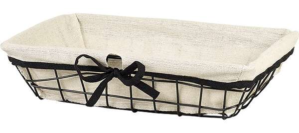 Produktbild Metallkorb 4eckig schwarz m. Stoff