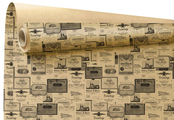 Produktbild Rolle Geschenkpapier mit „Wine Bar“-Muster