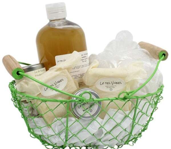 Produktbild Grüner ovaler Korb mit klappbaren Griffen