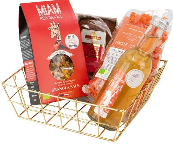 Produktbild Goldener quadratischer Metallkorb „Royale“