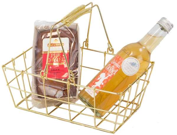 Produktbild Rechteckiger goldener Metallkorb „Royale“