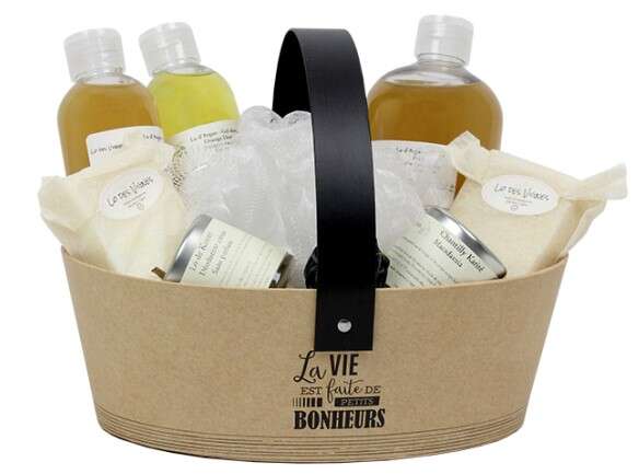 Produktbild Ovaler Kraftkorb „Das Leben besteht aus kleinem Glück“