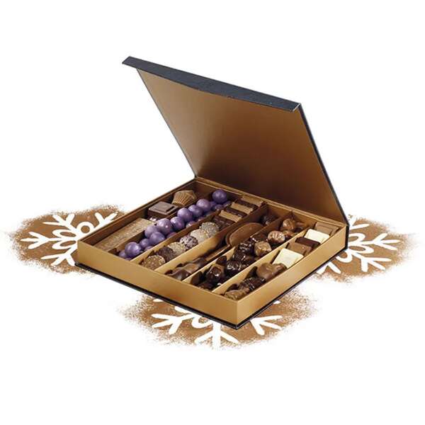 Produktbild Quadratische Pralinenschachtel aus Pappe, 3-4, 6 oder 7 Reihen