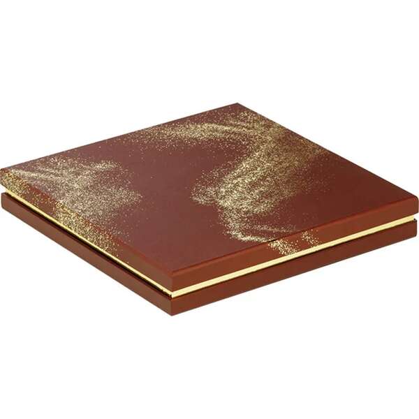 Produktbild Quadratische Pralinenschachtel aus Pappe, 3, 4 oder 6 Reihen, POUDRE D'OR braun