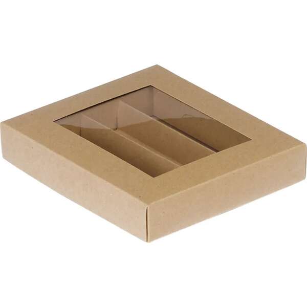 Produktbild Rechteckige Pralinenschachtel aus Karton, 3, 4 oder 5 Reihen, Kraftpapier