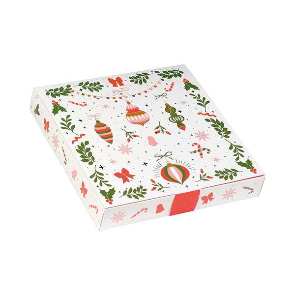 Produktbild Quadratische Pappschachtel mit Pralinen, „Vivement Noël“ (Haltet durch bis Weihnachten)