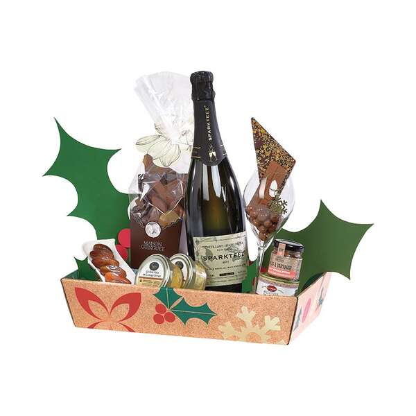 Produktbild Rechteckiger Pappkorb WEIHNACHTSNATUR