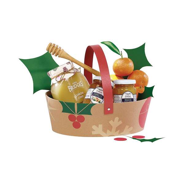 Produktbild Ovaler Pappkorb WEIHNACHTEN NATUR