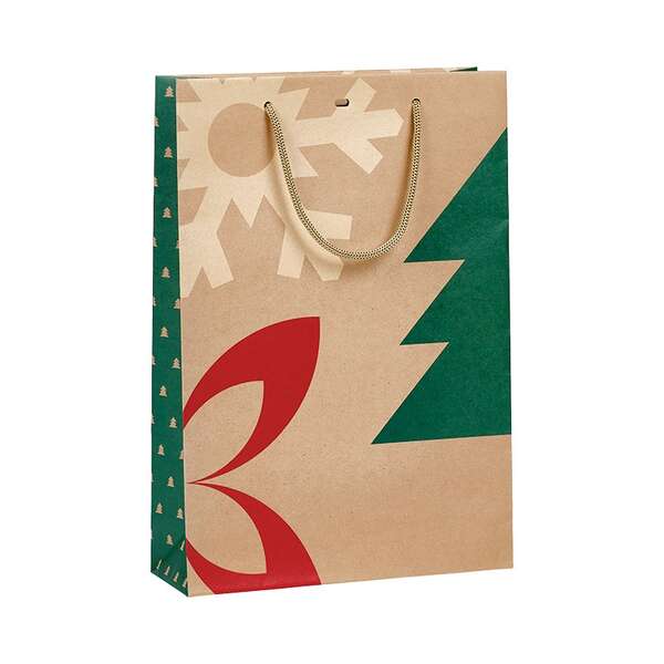 Produktbild Kraftpapiertüte für Flaschen, WEIHNACHTSNATUR