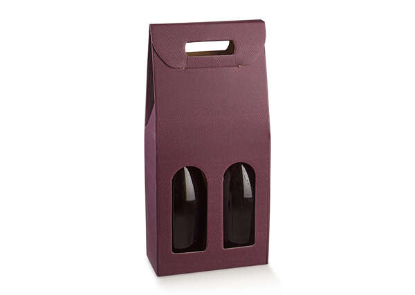 Produktbild Geschenkkarton mit 2 x 0,75-l-Flaschen Mailänder Bordeaux-Pflaumenwein und einem Sichtfenster