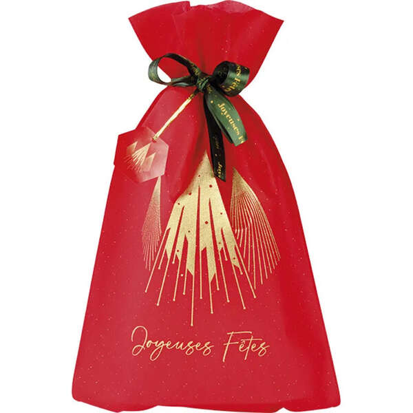 Produktbild PP-Vliestasche Rot/Gold Weihnachten