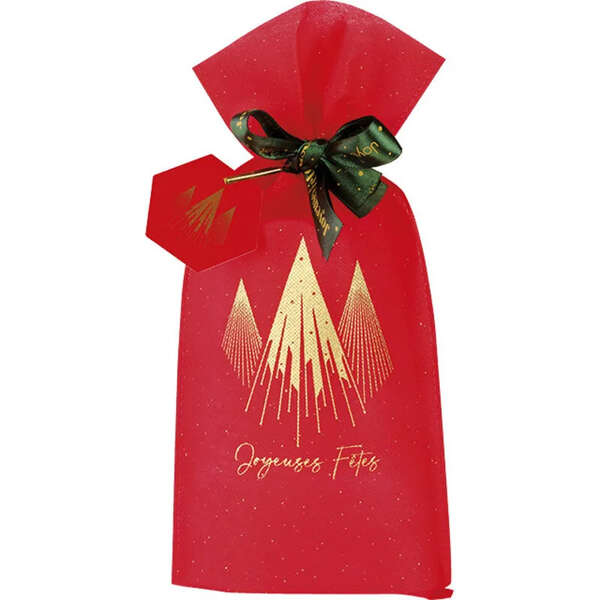 Produktbild PP-Vliestasche Rot/Gold Weihnachten