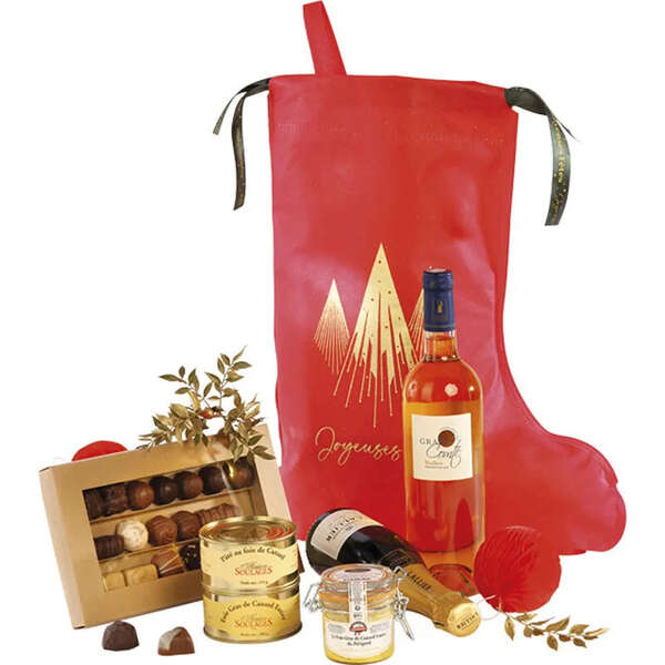 Produktbild PP-Vliestasche in Nikolausstiefel-Form Rot/Gold