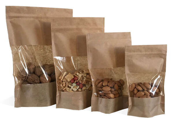 Produktbild Doypack Standbeutel Kraftpapier m. Fenster