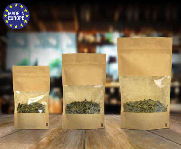 Produktbild Doypack Standbeutel Kraftpapier m. Fenster