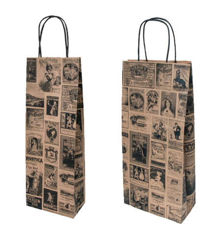 Papiertasche 'Bacchus' für 1/2 Flaschen : Verpackung fur flaschen und regionalprodukte