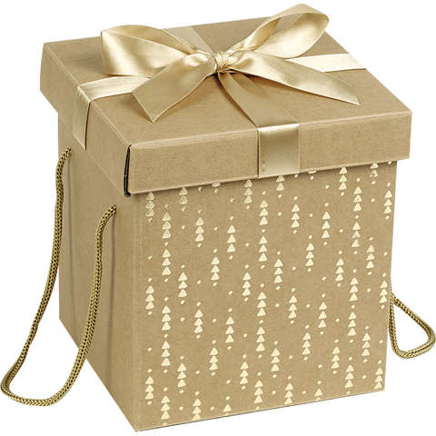 Coffret carton cadeau or et rouge : Geschenkschachtel präsentbox