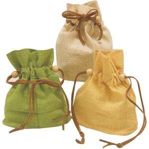 Set aus 3 Täschchen Baumwolle und Leder : Ladentaschen einkaufstaschen modetaschen
