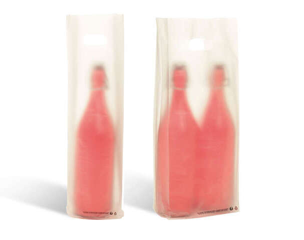 Flaschentasche transparent : Verpackung fur flaschen und regionalprodukte