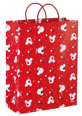 Geschenktüte geprägte Pappe Mickey Mouse rot : Ladentaschen einkaufstaschen modetaschen