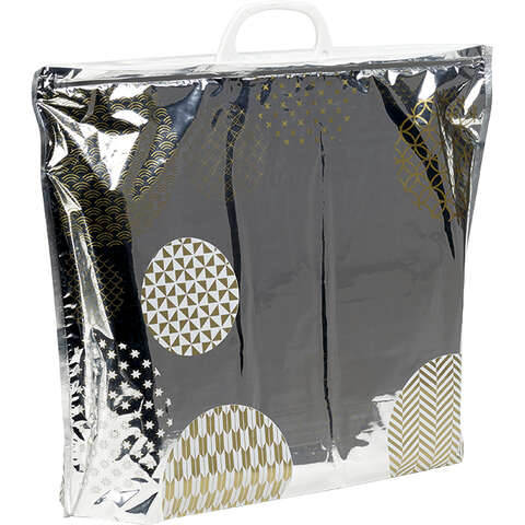 Iso-Tasche mit Print gold/weiss : Ladentaschen einkaufstaschen modetaschen