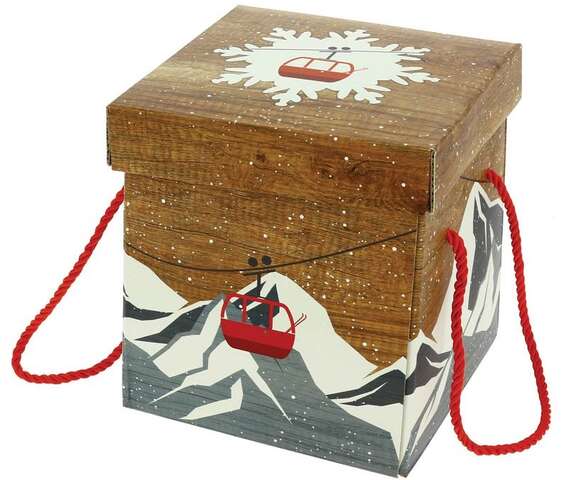 Boite carrée pliante chalet  : Geschenkschachtel präsentbox