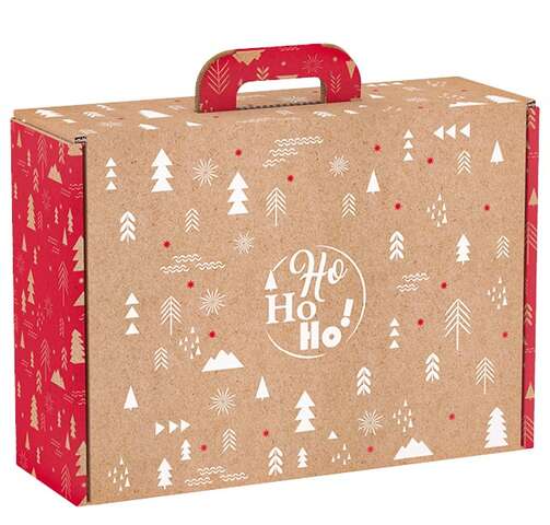Valisette carton "Ho ho ho" : Geschenkschachtel präsentbox