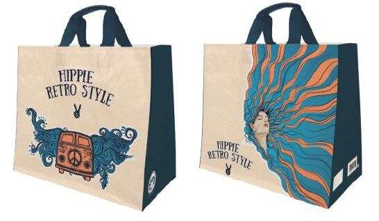  Einkauftasche "Hippie" 30l aus Polypropylen : Ladentaschen einkaufstaschen modetaschen