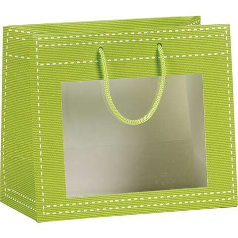 Sac papier vert anis fenêtre PVC  : Verpackung für einmachgläser konfitürenglas preserve
