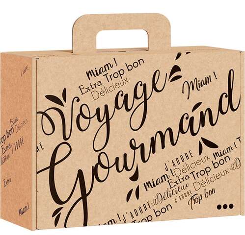 Valisette carton " Voyage Gourmand Noir  : Geschenkschachtel präsentbox
