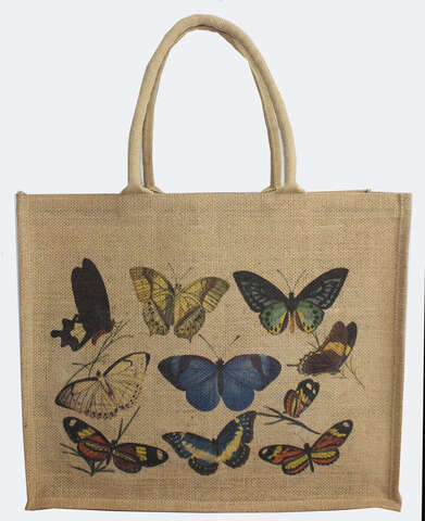 Jute-Einkaufstasche &#8222;Schmetterlinge&#8220; : Artikel zum weiterverkauf
