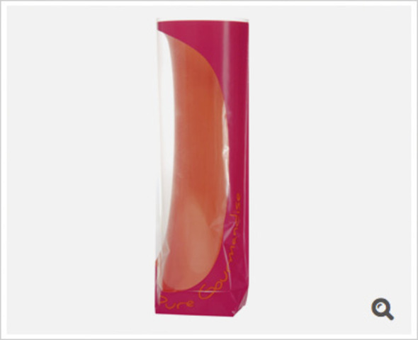 Klarsichtbeutel Kreuzboden PP o. Zellglas rosa/orange Pure Gourmandise : Verpackung für bäkerei konditorei