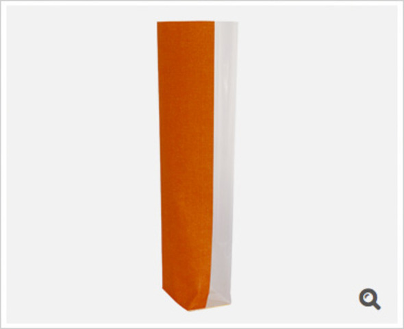 Klarsichtbeutel Kreuzboden PP o. Zellglas bedruckt Jute orange - 100St. : Verpackung für bäkerei konditorei